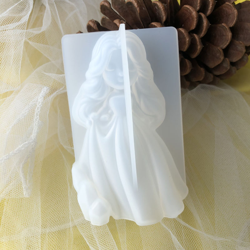 Candle Making Tools - 3D carino principessa candela in silicone